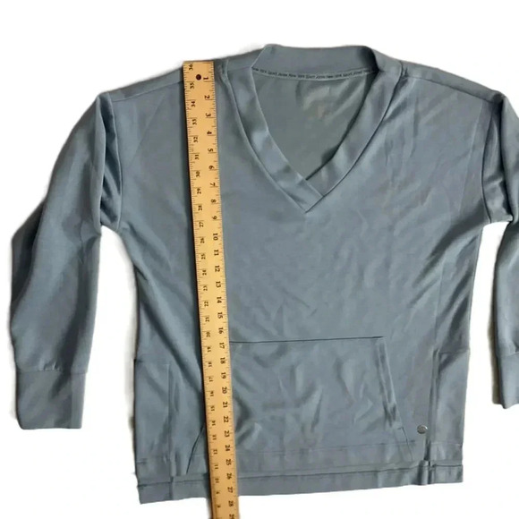 Jones New York Blue V Neck Front Pocket Athletic Long Sleeve Sweatshirt Large - Picture 5 of 6